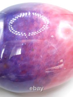 Vase en verre Monart Art Déco forme XD rose et violet 23 cm de haut