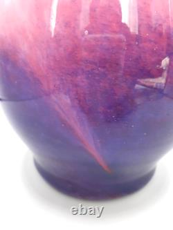 Vase en verre Monart Art Déco forme XD rose et violet 23 cm de haut