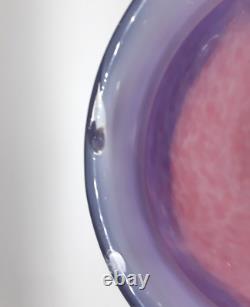 Vase en verre Monart Art Déco forme XD rose et violet 23 cm de haut