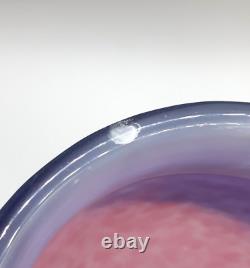 Vase en verre Monart Art Déco forme XD rose et violet 23 cm de haut