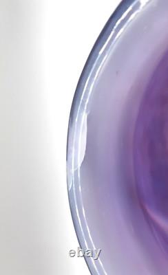 Vase en verre Monart Art Déco forme XD rose et violet 23 cm de haut