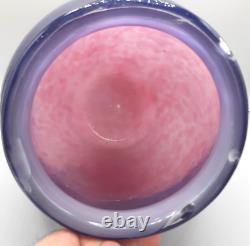 Vase en verre Monart Art Déco forme XD rose et violet 23 cm de haut