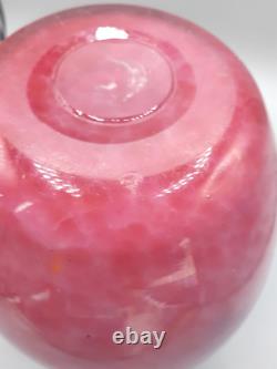 Vase en verre Monart Art Déco forme XD rose et violet 23 cm de haut