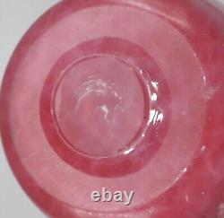 Vase en verre Monart Art Déco forme XD rose et violet 23 cm de haut