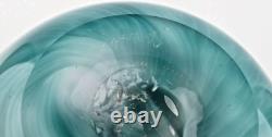 Vase en verre SIGWARTH Art GLASS Studio en forme de plume teal grand soufflé à la main neuf