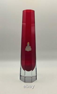 Vase en verre Sommerso rouge Flavio Poli Murano década de 1950 Seguso Vetri d'Arte