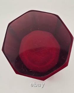 Vase en verre Sommerso rouge Flavio Poli Murano década de 1950 Seguso Vetri d'Arte