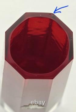 Vase en verre Sommerso rouge Flavio Poli Murano década de 1950 Seguso Vetri d'Arte