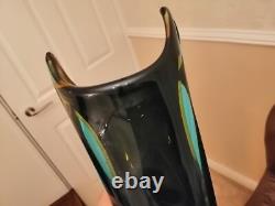 Vase en verre Sommerso tri-couleur Murano années 1970 pièce d'art 26 cm Flavio