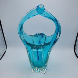 Vase en verre Sommerso turquoise et aqua, probablement Murano Seguso Vetri d'Arte des années 1960