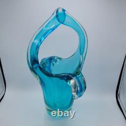 Vase en verre Sommerso turquoise et aqua, probablement Murano Seguso Vetri d'Arte des années 1960