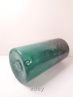 Vase en verre Strathearn vintage des années 1960 avec inclusions de cuivre et marque de saumon sautant sur pontil