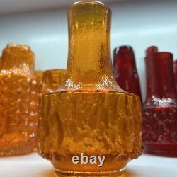 Vase en verre Whitefriars Tangerine Mallet 9818