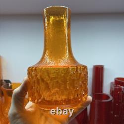 Vase en verre Whitefriars Tangerine Mallet 9818