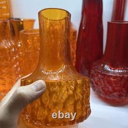 Vase en verre Whitefriars Tangerine Mallet 9818