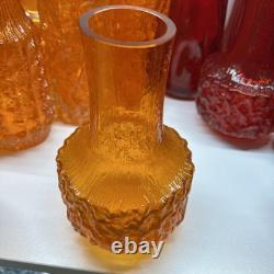 Vase en verre Whitefriars Tangerine Mallet 9818