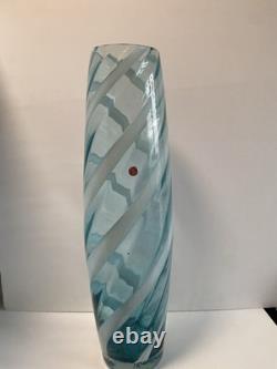 Vase en verre à rayures 'candy' de Cristalleria Artistica Toscana Empoli des années 1960, 50 cm