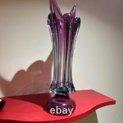 Vase en verre art Murano Sommerso, potentiellement par Cristallo Venezia 16 pouces
