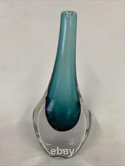 Vase en verre art aquatique suédois Vintage Josef Schott Smalandshyyan 1950