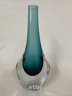 Vase en verre art aquatique suédois Vintage Josef Schott Smalandshyyan 1950