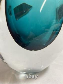 Vase en verre art aquatique suédois Vintage Josef Schott Smalandshyyan 1950