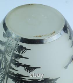 Vase en verre art déco argenté Rockwell