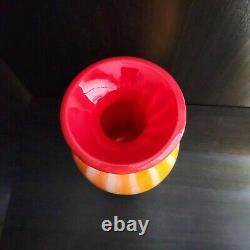 Vase en verre art déco audacieux fait main, objet de collection, 10 pouces de hauteur, pièce maîtresse