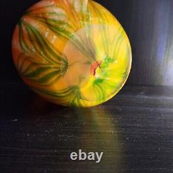 Vase en verre art déco audacieux fait main, objet de collection, 10 pouces de hauteur, pièce maîtresse