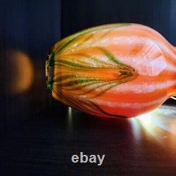 Vase en verre art déco audacieux fait main, objet de collection, 10 pouces de hauteur, pièce maîtresse