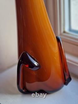 Vase en verre art déco en forme de balancier Cristalleria Fratelli Betti / Alrose Empoli vintage