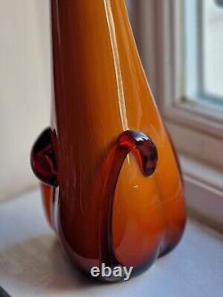 Vase en verre art déco en forme de balancier Cristalleria Fratelli Betti / Alrose Empoli vintage