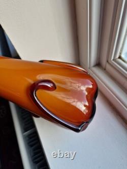 Vase en verre art déco en forme de balancier Cristalleria Fratelli Betti / Alrose Empoli vintage