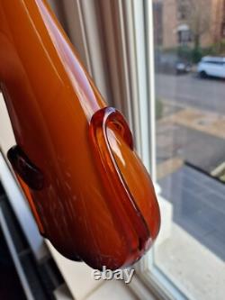 Vase en verre art déco en forme de balancier Cristalleria Fratelli Betti / Alrose Empoli vintage