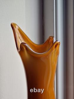 Vase en verre art déco en forme de balancier Cristalleria Fratelli Betti / Alrose Empoli vintage