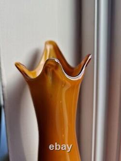 Vase en verre art déco en forme de balancier Cristalleria Fratelli Betti / Alrose Empoli vintage