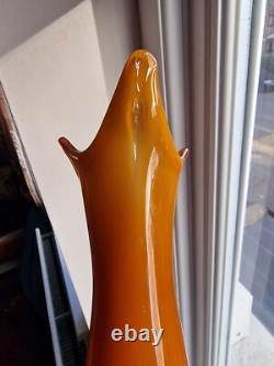 Vase en verre art déco en forme de balancier Cristalleria Fratelli Betti / Alrose Empoli vintage