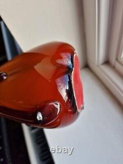 Vase en verre art déco en forme de balancier Cristalleria Fratelli Betti / Alrose Empoli vintage