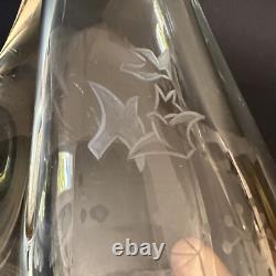 Vase en verre art gravé Miloslav Klinger vintage du milieu du siècle, 24 cm de hauteur, République tchèque