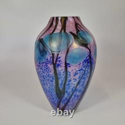 Vase en verre art irisé Liberty, 125ème anniversaire, 28 cm de haut