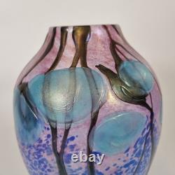 Vase en verre art irisé Liberty, 125ème anniversaire, 28 cm de haut