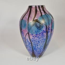 Vase en verre art irisé Liberty, 125ème anniversaire, 28 cm de haut