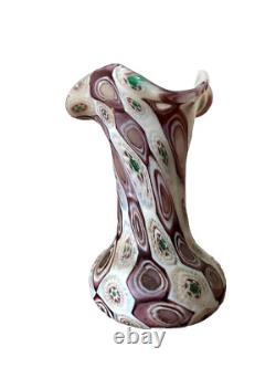 Vase en verre art miniature millefiori de Murano antique