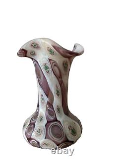 Vase en verre art miniature millefiori de Murano antique