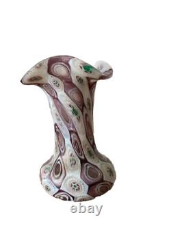 Vase en verre art miniature millefiori de Murano antique