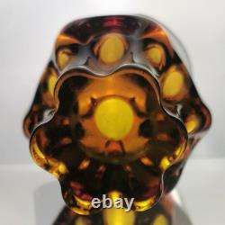 Vase en verre art rose vintage de Chribska en République tchèque par Josef Hospodka c1970 7 bohémien