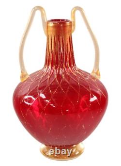 Vase en verre art ruby 12 H