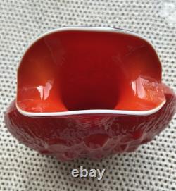 Vase en verre art sculptural rouge pièce maîtresse design intérieur style Murano