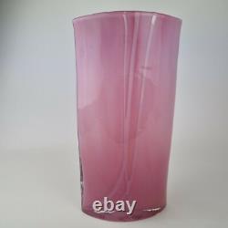 Vase en verre art vintage du 20ème siècle rose de 29 cm de haut x 15 cm de large