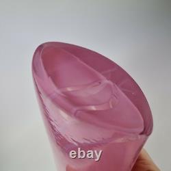 Vase en verre art vintage du 20ème siècle rose de 29 cm de haut x 15 cm de large