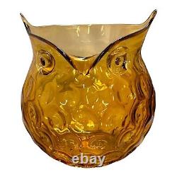 Vase en verre art vintage en ambre en forme de nid d'abeille, grand vase porte-bougie 9